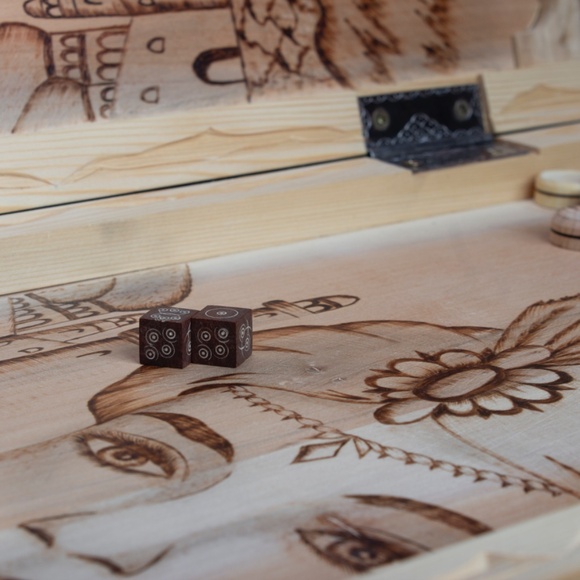 Handmade Wooden Backgammon Set | Hand Carved | Made in Ukraine | - Picture 6 of 11